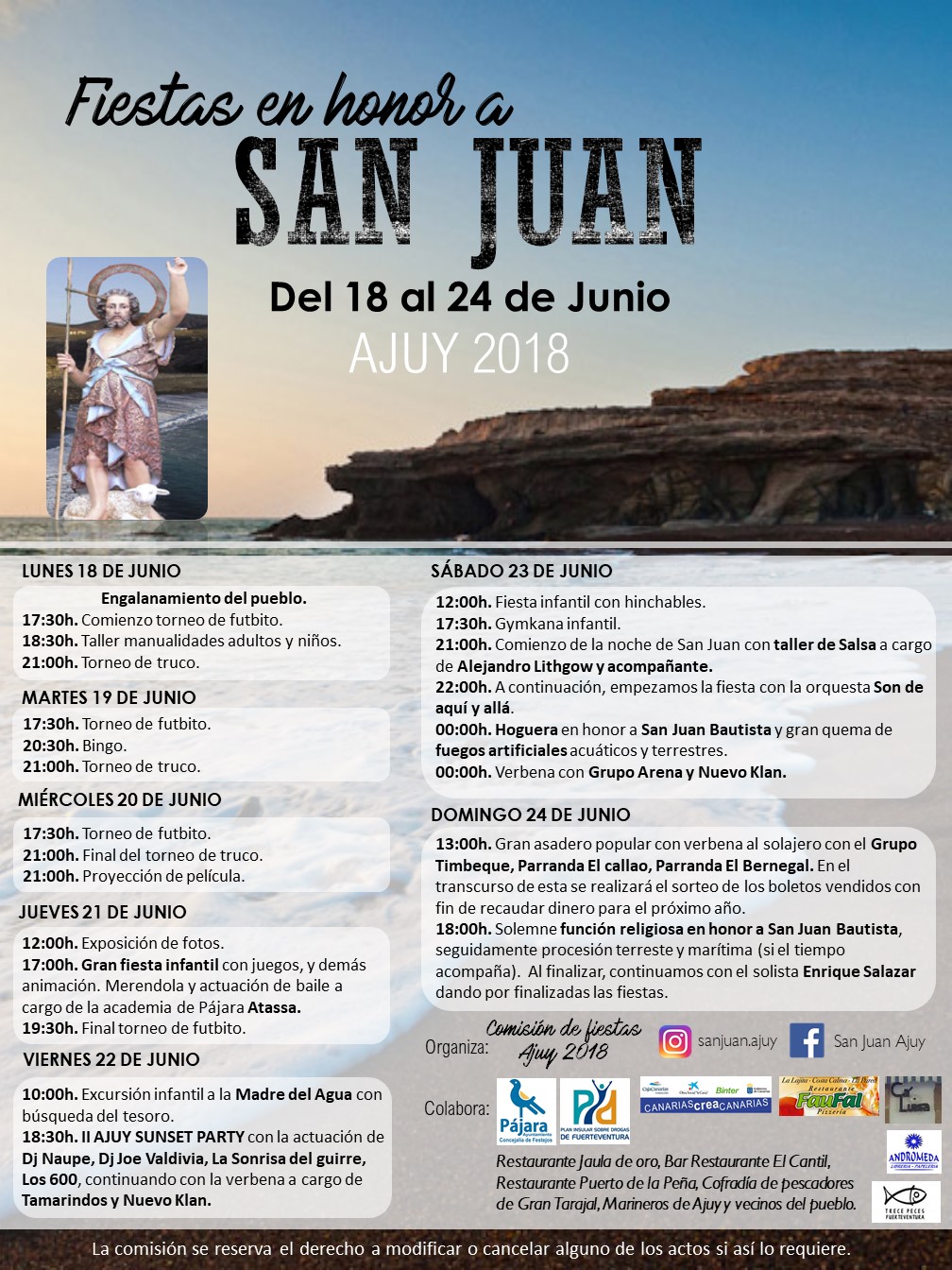 Ajuy celebra su noche de Juan y la II Ajuy Sunset Party dentro de su programa de fiestas de 2018 – Ayuntamiento de
