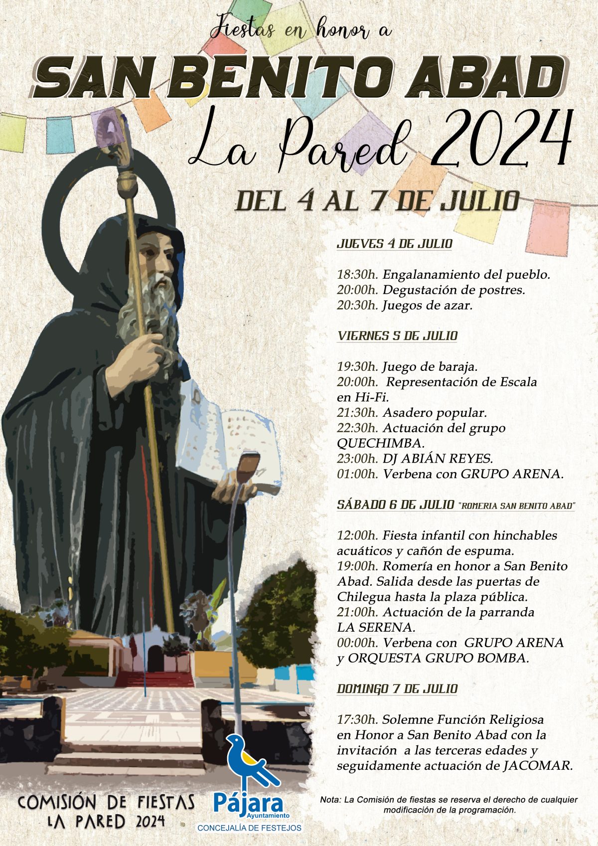 Pájara celebra las Fiestas de La Pared 2024 en honor a San Benito Abad