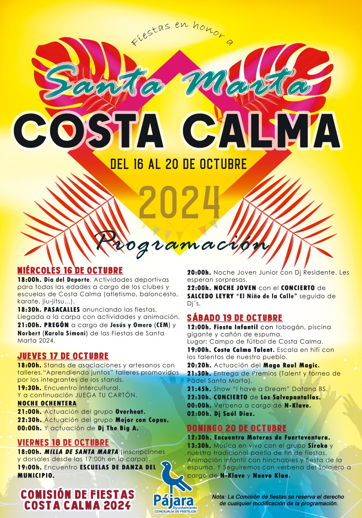 Pájara celebra las fiestas en honor a Santa Marta con un amplio programa de actividades