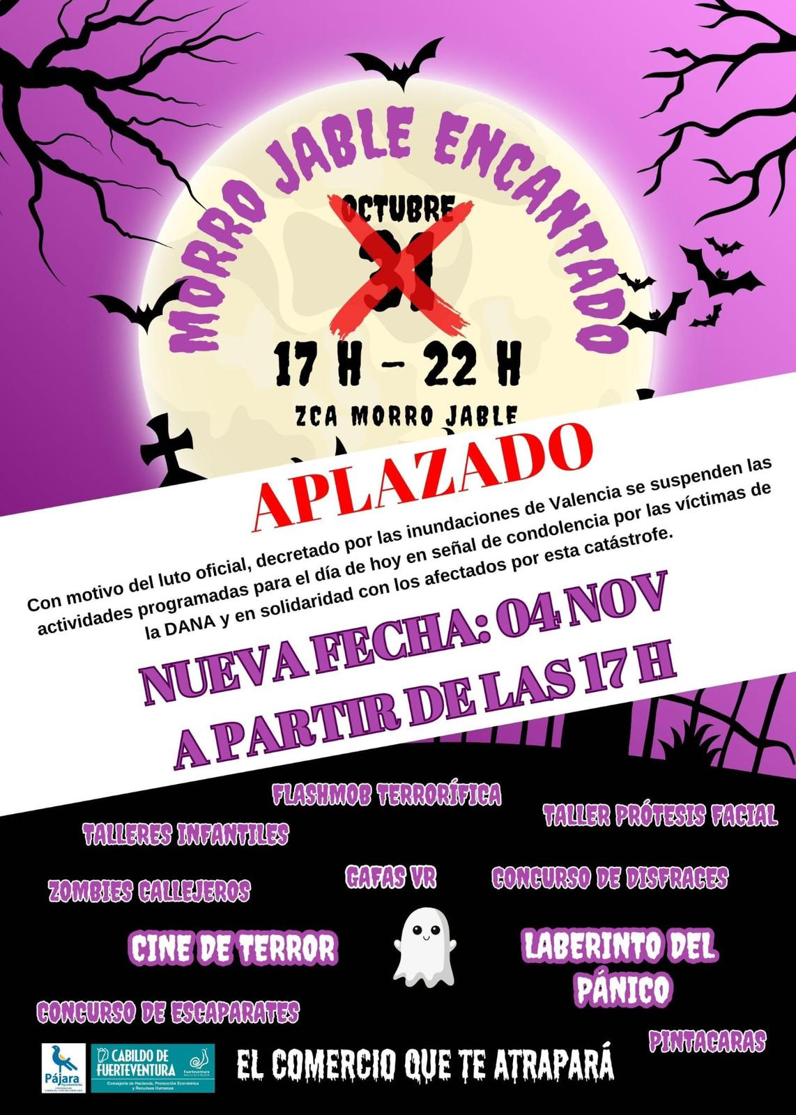 El Ayuntamiento de Pájara suspende las actividades de Halloween en señal de luto oficial por las víctimas de la DANA